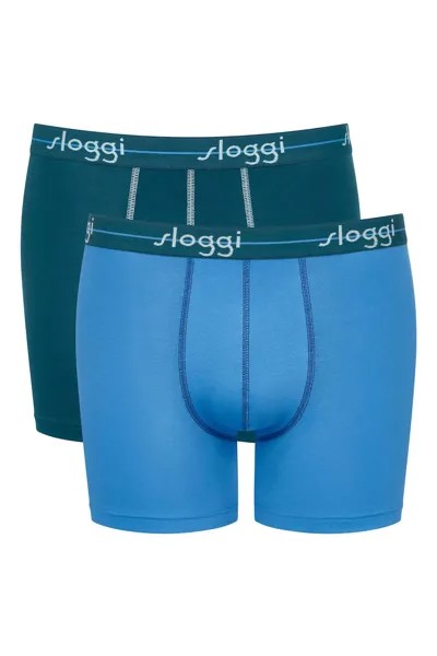 Боксеры с контрастами, 2 пары Sloggi, синий