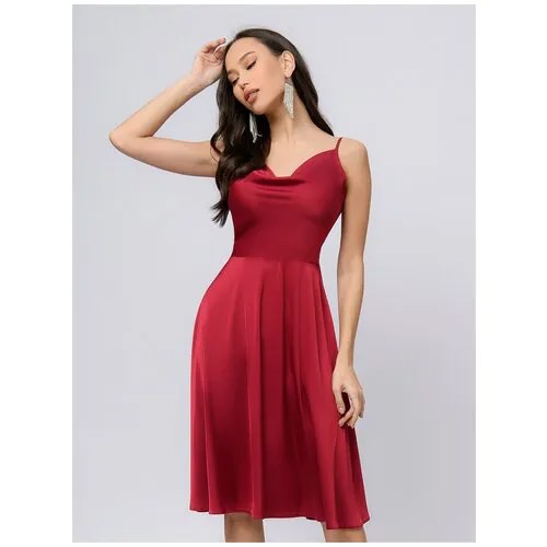 Платье 1001dress, размер XXL, бордовый