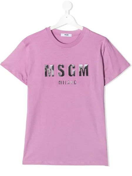 Msgm Kids футболка с логотипом