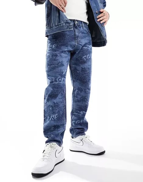 Tommy Jeans Isaac зауженные джинсы свободного кроя средней потертости
