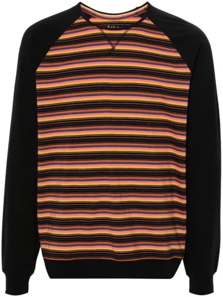 Paul Smith полосатая футболка с контрастной вставкой, черный