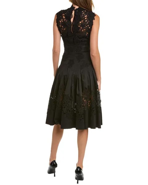 Платье Oscar de la Renta с кружевной вставкой, черный