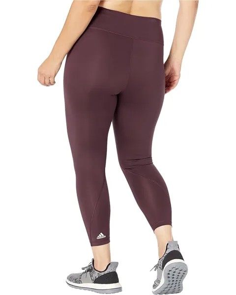 Брюки Adidas Plus Size Optime Training 7/8 Tights, цвет Shadow Maroon