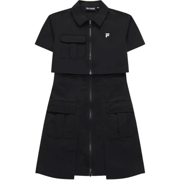FILA Женские шорты-платье с рукавами, цвет Black