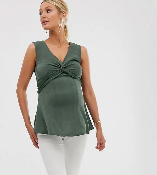 Топ цвета хаки для кормящих мам ASOS DESIGN Maternity-Зеленый