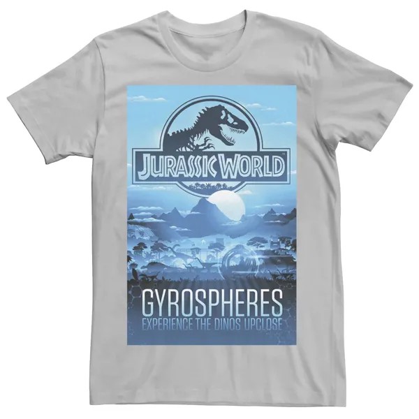 Мужская футболка с плакатом и графическими изображениями парков юрского периода «Гирсферы» Licensed Character, серебристый