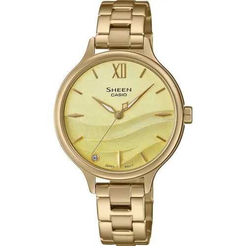 Наручные часы CASIO Sheen SHE-4550G-9A, бежевый, золотой
