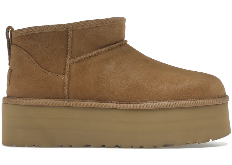 Угги женские Ugg Classic Ultra Mini Platform, каштановый