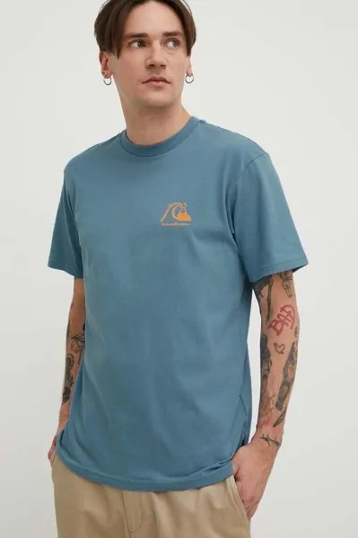 Хлопковая футболка Quiksilver, синий