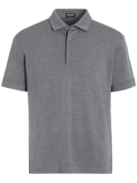 Zegna меланжевая рубашка поло, серый
