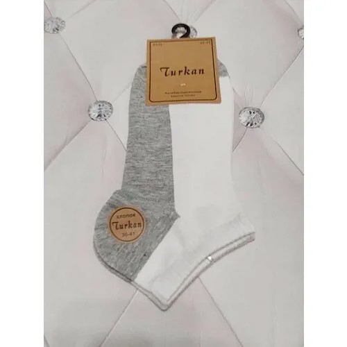Носки Turkan, 2 пары, размер 36-41, белый, серый