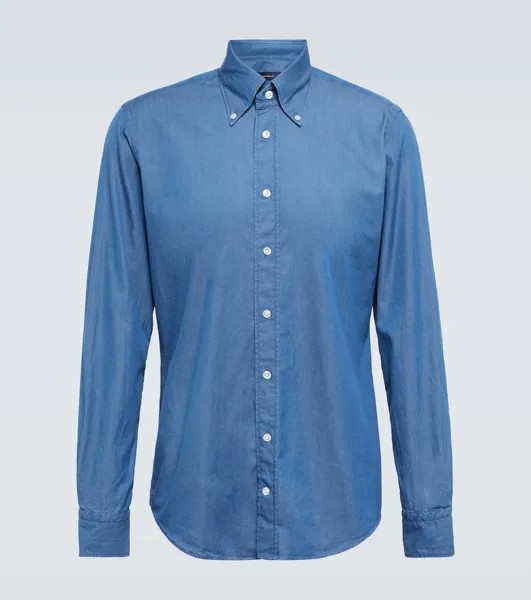 Хлопковая рубашка из шамбре Thom Sweeney, синий