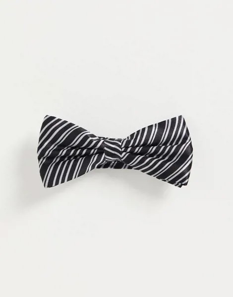 Черный галстук-бабочка в серебристую полоску Bolongaro Trevor-Черный цвет