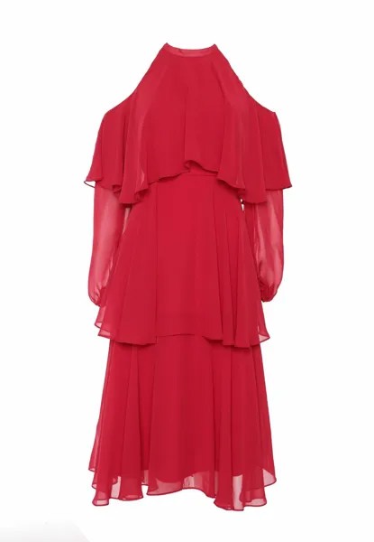 Элегантное платье True Decadence, малиново-красный