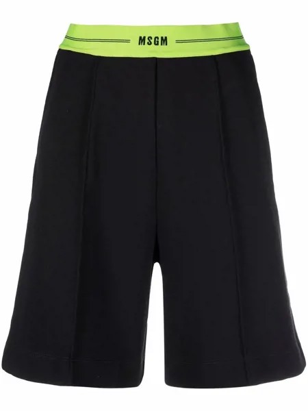 MSGM logo-waist cotton shorts