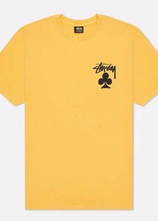 Мужская футболка Stussy Club Pigment Dyed, цвет жёлтый, размер S