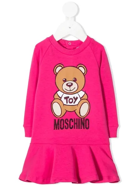 Moschino Kids платье-свитер Teddy Bear
