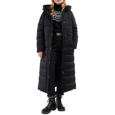 Женская черная длинная повседневная куртка-пуховик с принтом Barbour 10 BHFO 5335