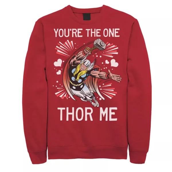 Мужской флисовый пуловер с рисунком Thor You're The One Thor Me Valentine Marvel