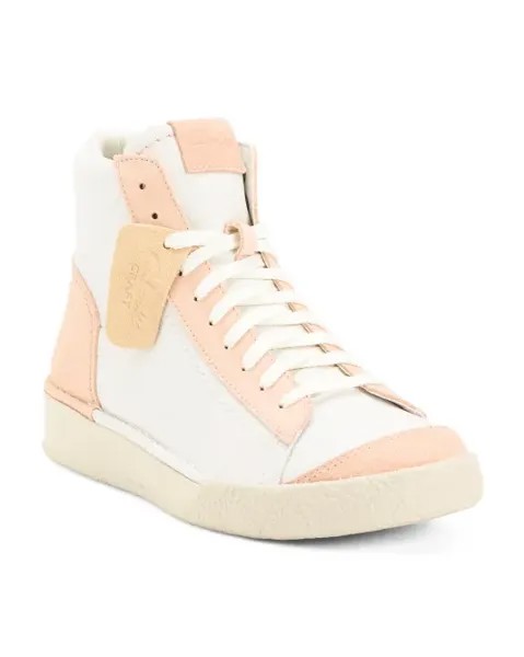 Кожаные высокие кеды с чашечками Clarks, цвет Peach