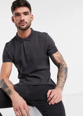 Темно-серое поло в рубчик New Look-Серый