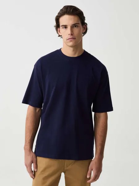 Однотонная хлопковая футболка Ovs, цвет dark blue