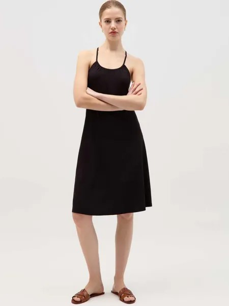 Короткое платье на тонких бретельках Ovs, цвет black