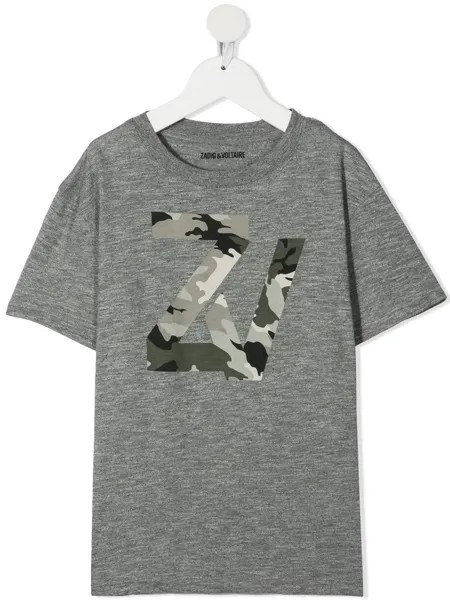 Zadig & Voltaire Kids футболка с камуфляжным логотипом