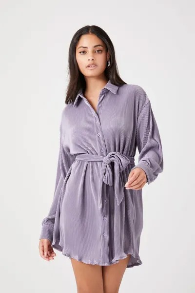 Платье-рубашка с плиссированной завязкой на талии Forever 21