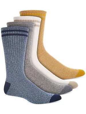 SUN STONE Мужские повседневные носки в рубчик, желтые эластичные носки с двойной полоской, 4 шт., 4 шт. 7–12