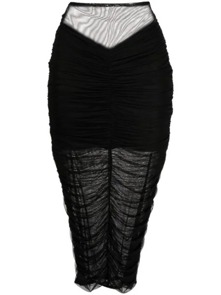 Fleur Du Mal юбка миди со сборками, черный