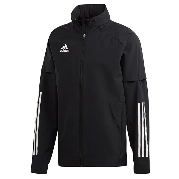 Adidas Condivo 20 Soccer Rain Jacket Boys Black Hoodie Full Zip НОВИНКА