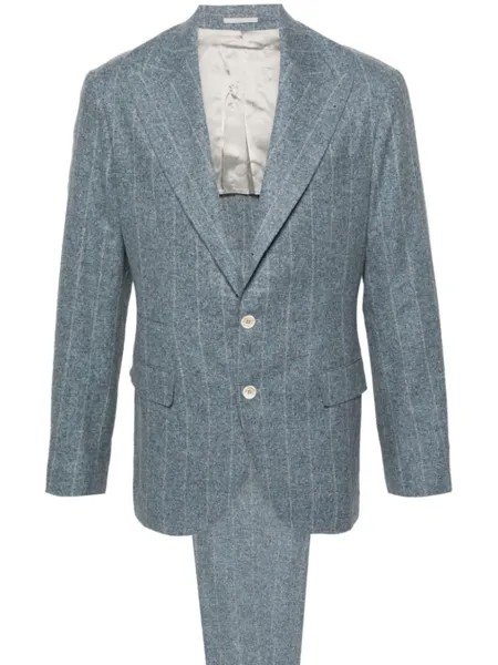 Brunello Cucinelli костюм в полоску, синий