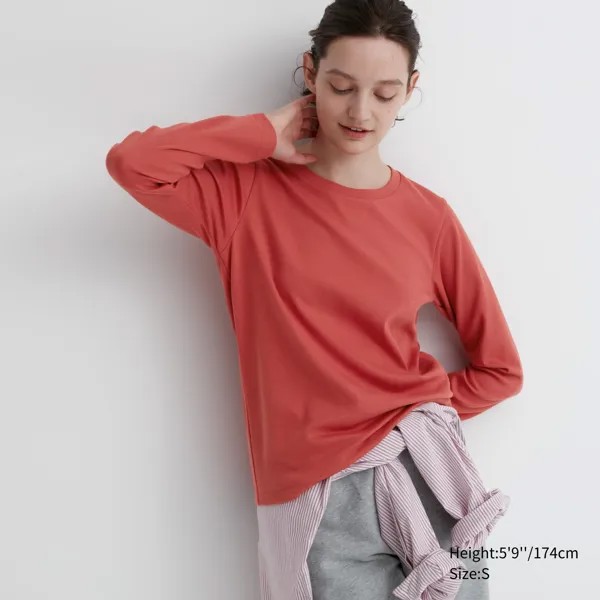 Футболка Uniqlo из мягкого хлопка стрейч, красный