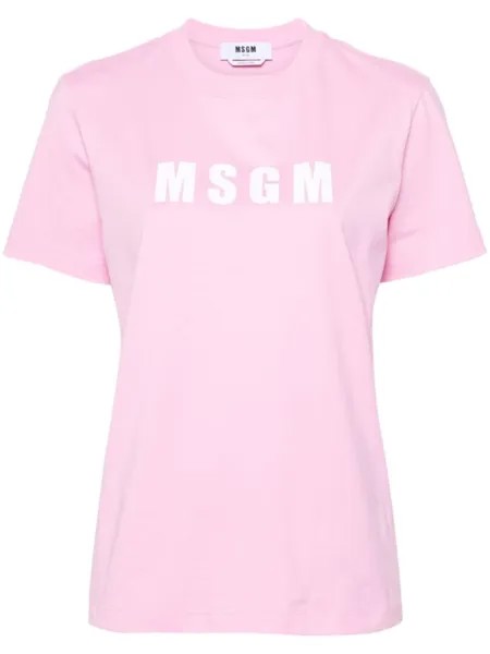 MSGM футболка с логотипом, розовый
