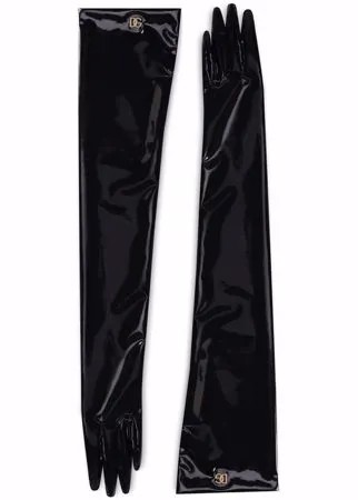 Dolce & Gabbana длинные лакированные перчатки