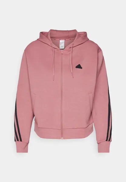 Свитер на молнии Future Icons Three Stripes Full Zip Hoodie adidas Sportswear, preloved малиновый
