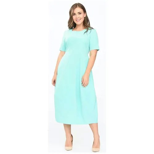 Платье SVESTA, повседневное, полуприлегающее, макси, карманы, размер 62, голубой, бирюзовый