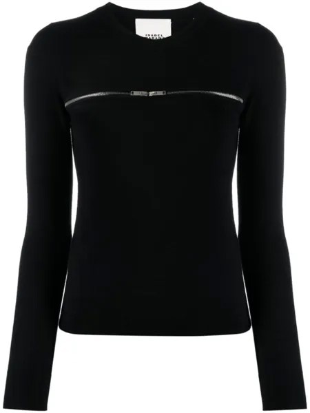 ISABEL MARANT топ в рубчик с молнией, черный