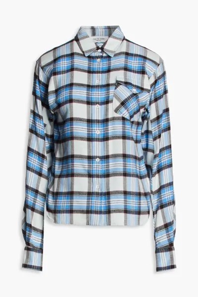 Фланелевая рубашка Jonah в клетку Rag & Bone, светло-синий