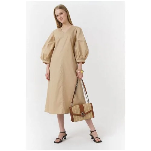 Хлопковое платье А-силуэта Ennergiia SS22-ENN03 Фиолетовый 48