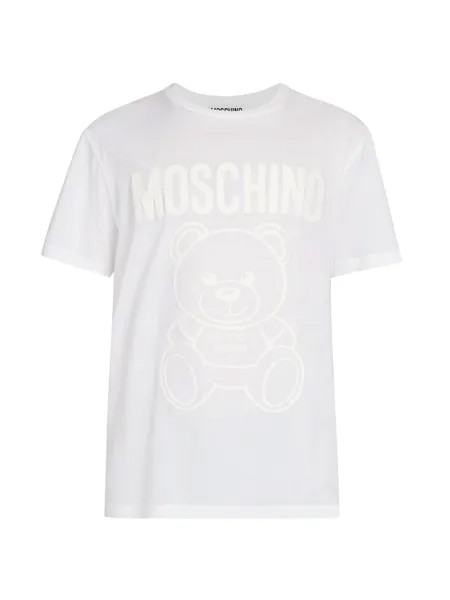 Фантазийная футболка с логотипом медведя Moschino, белый