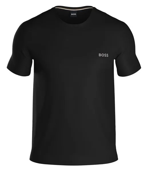 Комбинированная рубашка для сна с короткими рукавами Hugo Boss BOSS, черный