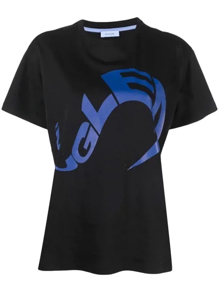 Mugler warped logo print T-shirt