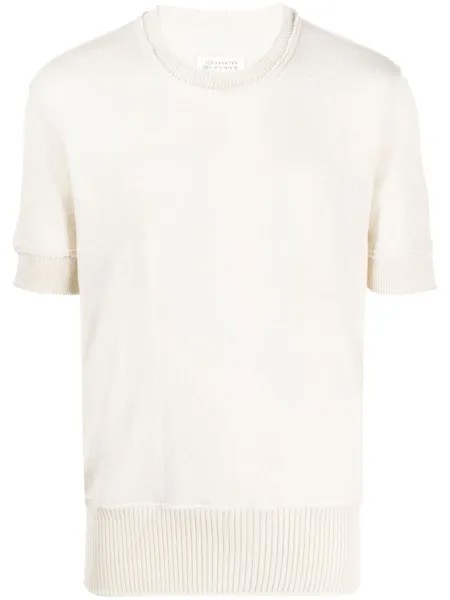 Maison Margiela футболка с прорезями, нейтральный цвет