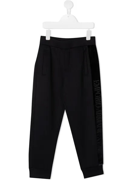 Emporio Armani Kids спортивные брюки с лампасами