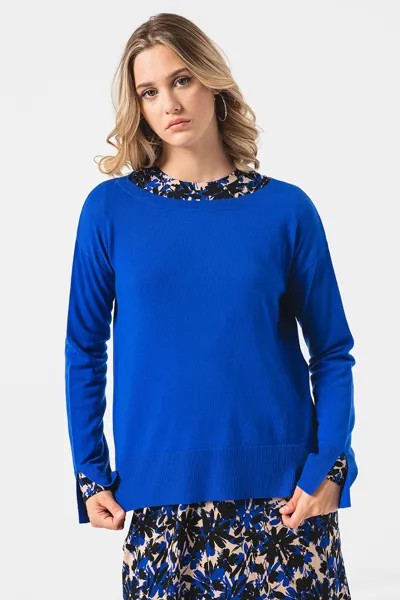 Шерстяной свитер с заниженными рукавами Max&Co, синий