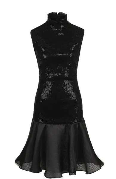 Приталенное мини-платье с воротником-стойкой Giorgio Armani