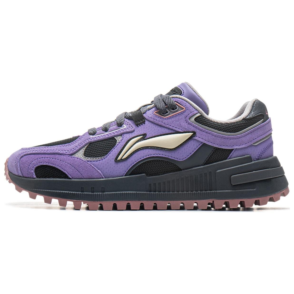 Кроссовки LINING Wind Rider 2.0 Lifestyle Shoes Women's Low-top Dark Purple/Night Black, фиолетовый
