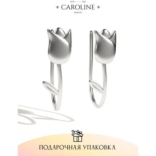 Серьги пусеты Caroline Jewelry, серебряный
